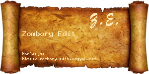 Zombory Edit névjegykártya